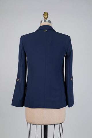 Blazer bleu à manches glam (4+10)