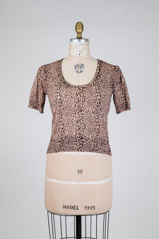 Chandail léopard à manches courtes (XS)