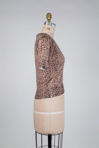 Chandail léopard à manches courtes (XS)