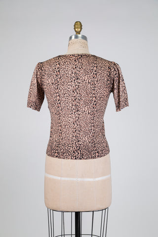 Chandail léopard à manches courtes (XS)