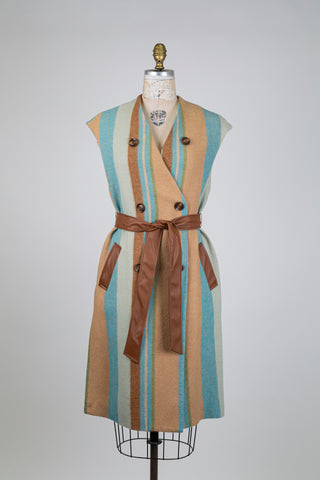 Veste à rayures accents faux cuir (6+8)