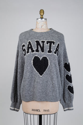 Chandail SANTA en tricot gris (6)