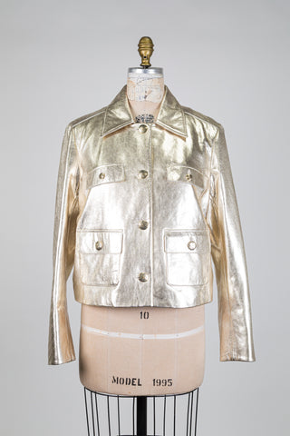 Gold Attitude leather jacket (sizes 4-6-12-14)