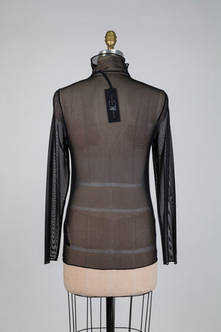 Chandail diaphane noir pluie d'éclats (4-12-14-16)