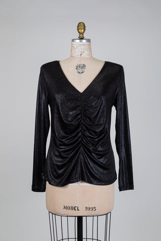Black satin gathered sweater (12)