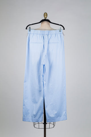 Pantalon en coton bleu doux à coupe large (8)