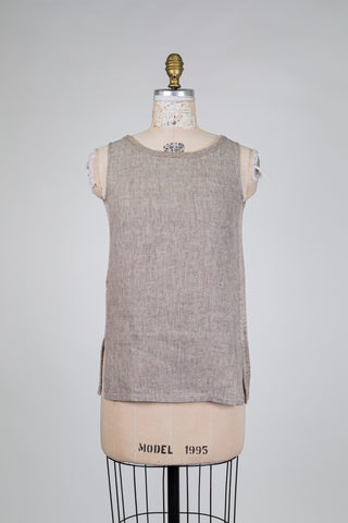 Débardeur bimatières beige chiné (4)