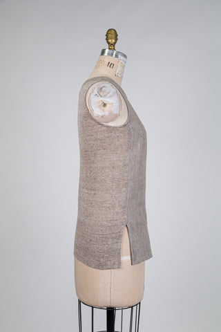Débardeur bimatières beige chiné (4)
