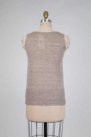 Débardeur bimatières beige chiné (4)