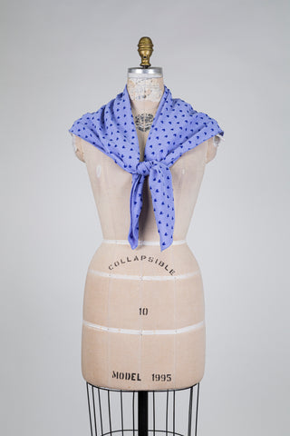 Foulard carré lavande cœur en jacquard (TU)