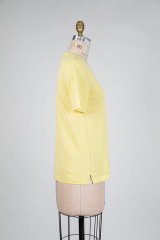 Haut en maille fine jaune pastel (4+6)