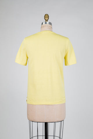 Haut en maille fine jaune pastel (4+6)
