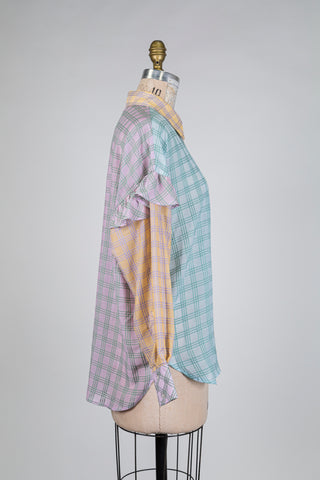 Pastel tartan blouse (S/M+)