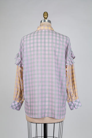 Pastel tartan blouse (S/M+)