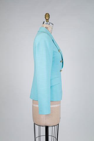 Turquoise blazer with gold button (0)