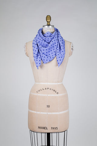 Foulard carré lavande cœur en jacquard (TU)