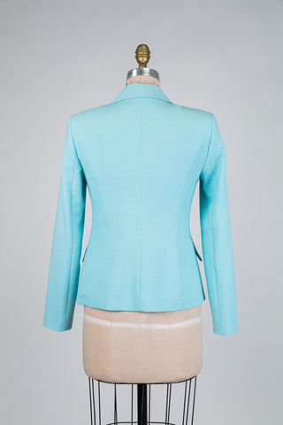 Turquoise blazer with gold button (0)