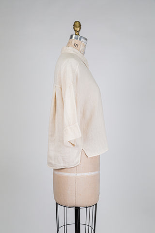 Light beige loose linen blouse (6+10)