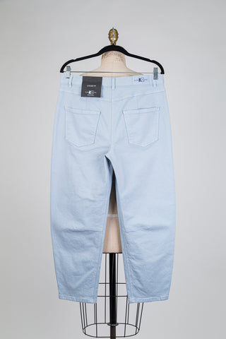 Pantalon denim coupe ballon bleu poudré (10+14)