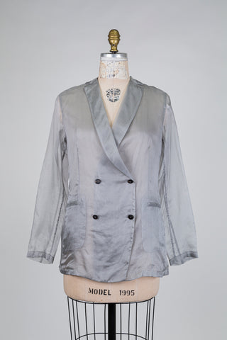 Sheer grey pure silk blazer (6)