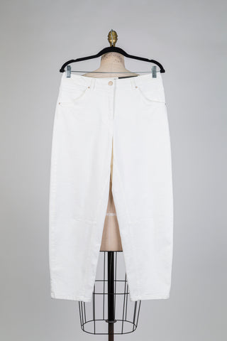 White denim balloon-leg trousers (8-14 years)