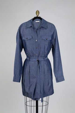 Combishort chemisier effet denim (4+6)