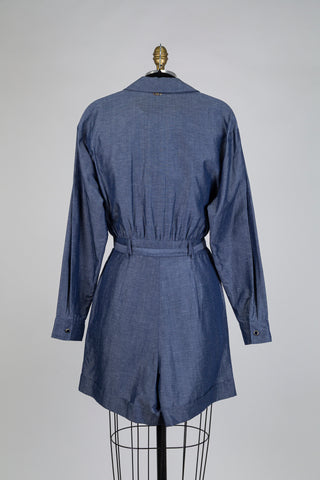 Combishort chemisier effet denim (4+6)