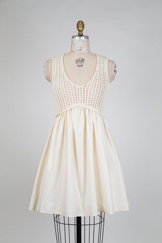 Ivory dress with crocheted bodice (S to L)