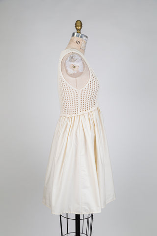 Ivory dress with crocheted bodice (S to L)