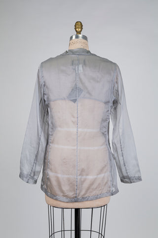 Blazer gris diaphane en pure soie (6)