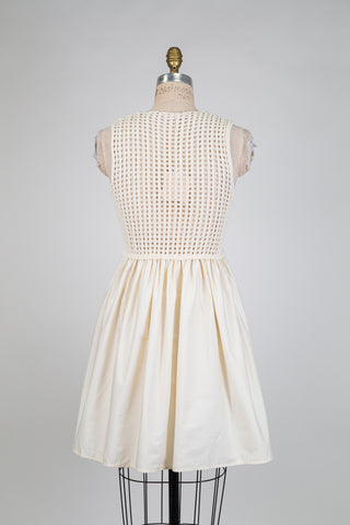 Ivory dress with crocheted bodice (S to L)