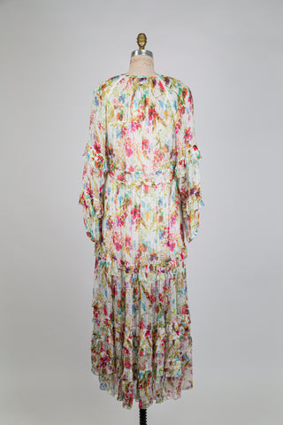 Floral double tie-waist dress (XS-S)