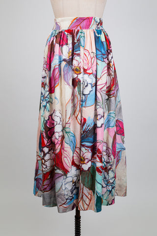 Jupe florale aquarelle (L)