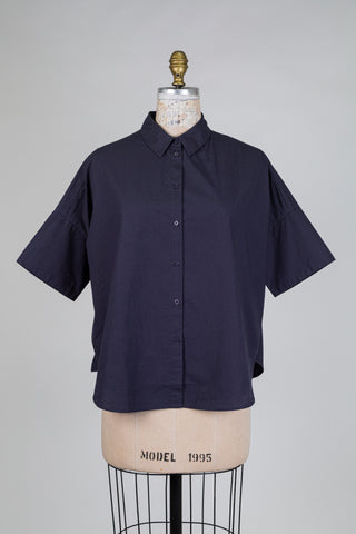 Chemisier oversized marine en coton (4 à 10)