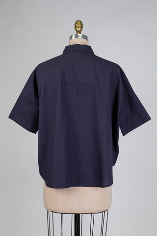 Chemisier oversized marine en coton (4 à 10)
