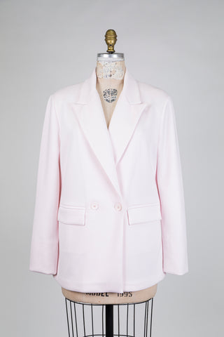 Soft pink double-breasted blazer (6+)