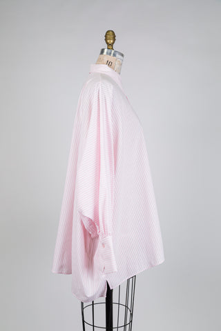 Oversized pink and white blouse (8+)