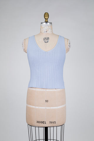 Débardeur en tricot bleu (4)