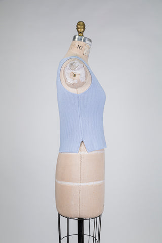 Débardeur en tricot bleu (4)