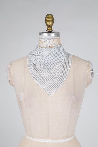 Triangle scarf with delicate black flowers (OS)