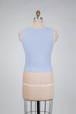 Débardeur en tricot bleu (4)