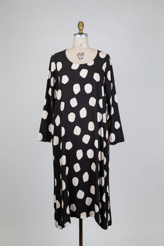 Robe noire à pois crème (10+)