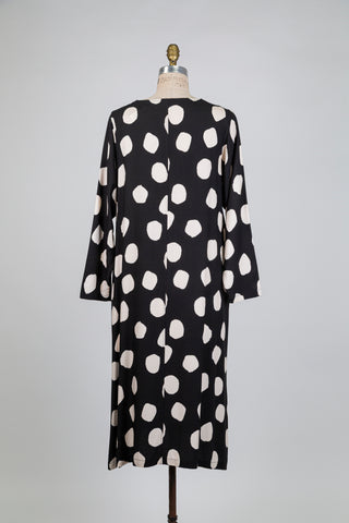 Robe noire à pois crème (10+)