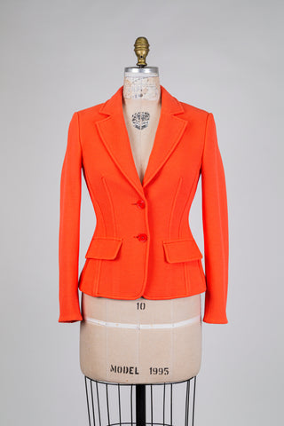 Blazer à maille nid d'abeille orange (XS)