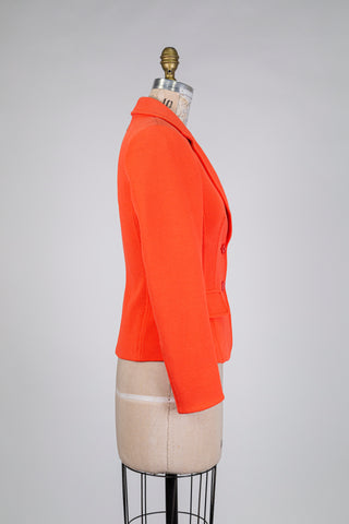 Blazer à maille nid d'abeille orange (XS)