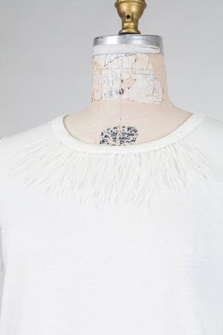 White T-shirt with feathered collar (4)