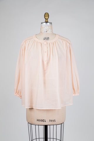 Blouse ample en popeline rose pêche (0+2+)