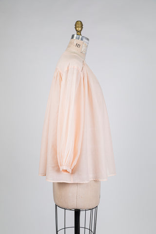 Blouse ample en popeline rose pêche (0+2+)