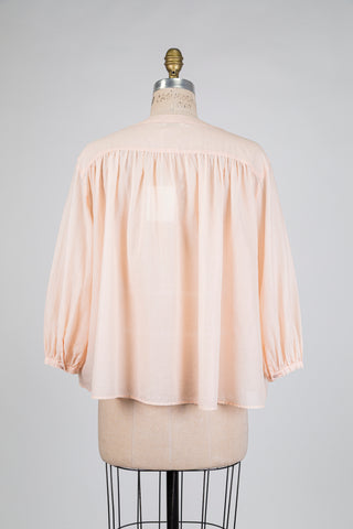 Blouse ample en popeline rose pêche (0+2+)