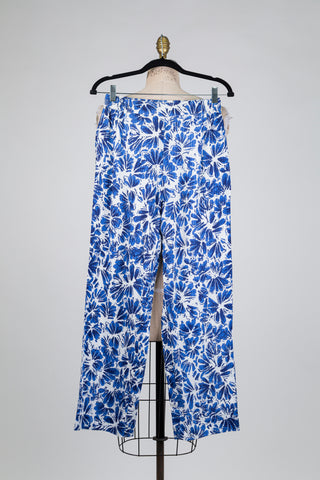 Pantalon floral bleu et blanc (XS+S)